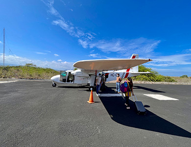 Inter-island flight light aircraft.